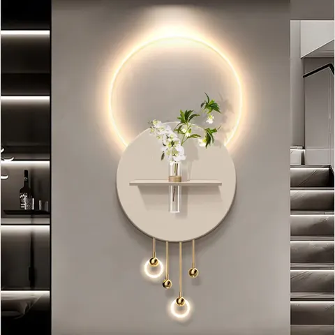 Factory Wholesale New Idea Metal Pendant Acrylic LED Painting Corridor Entrance Hall Sandstone Art Home Decor Paintings