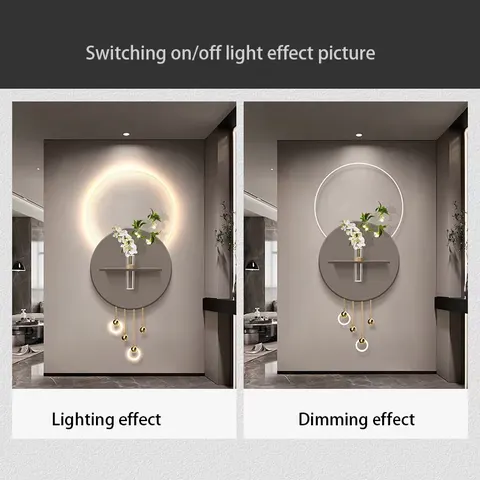 Factory Wholesale New Idea Metal Pendant Acrylic LED Painting Corridor Entrance Hall Sandstone Art Home Decor Paintings