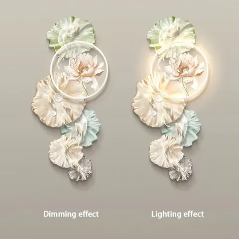 锦鲤 单幅 装饰画 现代简约 玄关背景墙挂画 LED带灯画