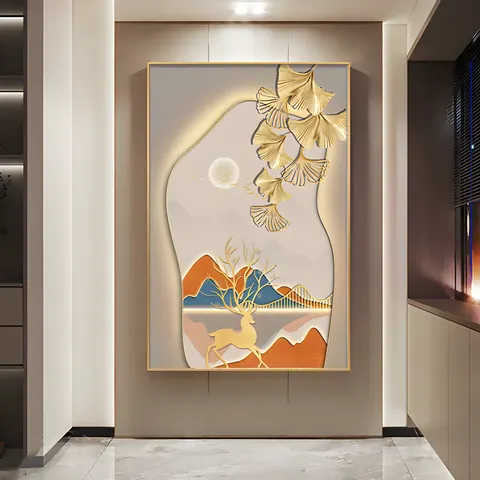 抽象 单幅 装饰画 现代简约 玄关背景墙挂画 晶瓷画