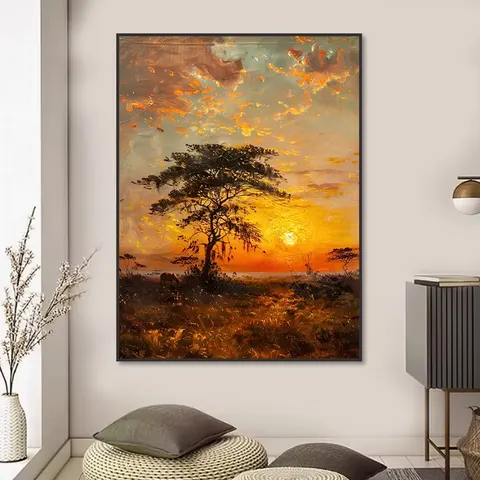 山水 单幅 装饰画 现代简约 客厅背景墙挂画 手绘油画