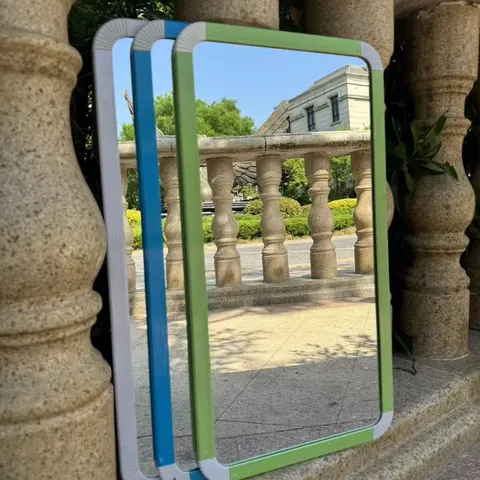 Factory Wholesale Rectangular Bathroom Hanging Mirror Plastic Simple Wind Rental Room Makeup Student Dormitory and Room Mirror