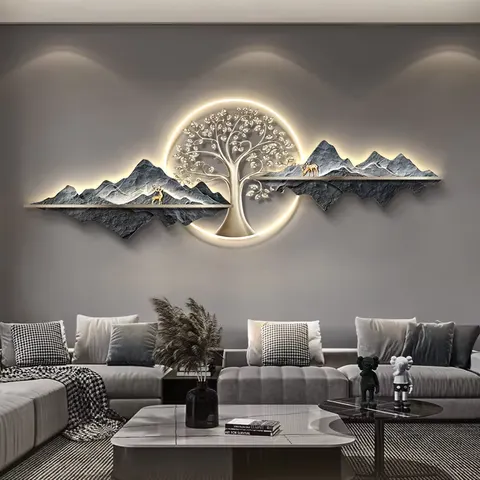 Factory Wholesale Sofa Background Wall Acrylic LED Painting UV Engraving Wall Painting