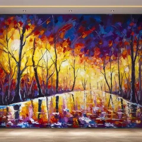 Famous Paintings Inspirational Scenery Wall Art on Oil Canvas Abstract Hand-made Customized Frame Rains Rustle Artwork