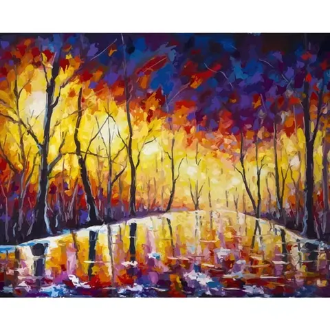 Famous Paintings Inspirational Scenery Wall Art on Oil Canvas Abstract Hand-made Customized Frame Rains Rustle Artwork