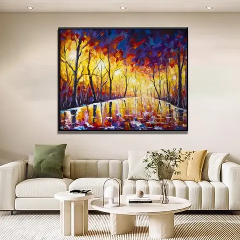 Famous Paintings Inspirational Scenery Wall Art on Oil Canvas Abstract Hand-made Customized Frame Rains Rustle Artwork