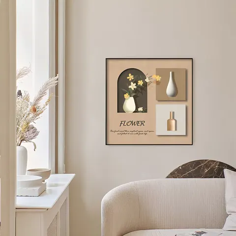 Fashion Creative Simple Restaurant Wall Art Home Decor Painting 60*60 cm square Vase Crystal Porcelain Painting