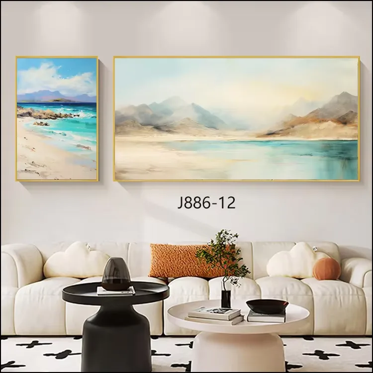 Fashion Design Landscape Sofa Background Wall Art Home Decor Painting Hotel Bedside Crystal Porcelain Painting