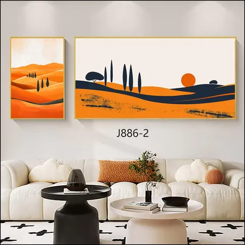 Fashion Design Landscape Sofa Background Wall Art Home Decor Painting Hotel Bedside Crystal Porcelain Painting