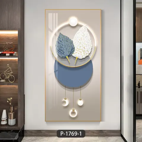 Feather Porch Decorative Painting Modern High-end Living Room Corridor Aisle Mural Vertical Background Wall Painting