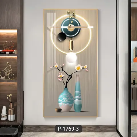 Feather Porch Decorative Painting Modern High-end Living Room Corridor Aisle Mural Vertical Background Wall Painting