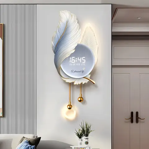 Feathers Digital Display Glowed Acrylic LED Painting Sofa Backdrop Wall UV Engraving Art Decor Painting