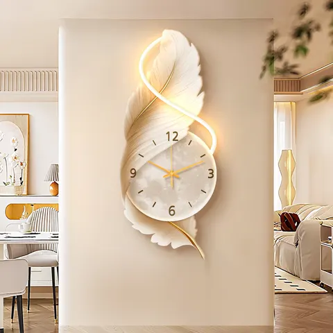 Feathers Numbers Display Screen Acrylic LED Paintings UV Printing Living Room Corridor Background Wall Art Decor Painting