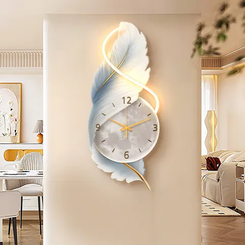 Feathers Numbers Display Screen Acrylic LED Paintings UV Printing Living Room Corridor Background Wall Art Decor Painting