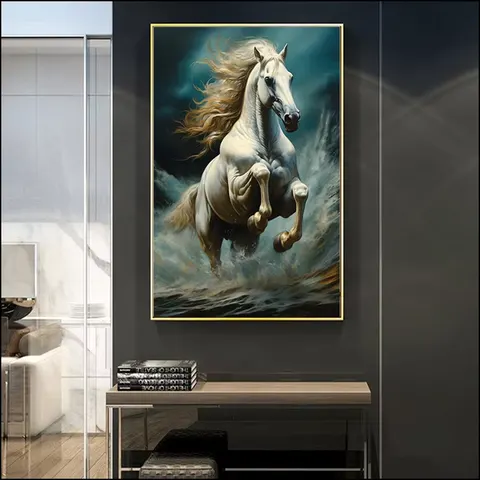 动物 单幅 装饰画 现代简约 卧室背景墙挂画 LED带灯画