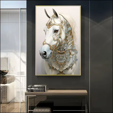 动物 单幅 装饰画 现代简约 卧室背景墙挂画 LED带灯画