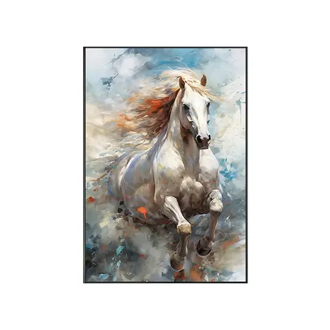 Fine Horse Frameless Canvas Painting , Living Rooms Porch Bedroom Decorative Murals LED Crystal Diamond Animal Painting