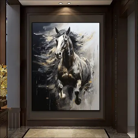 动物 单幅 装饰画 现代简约 卧室背景墙挂画 LED带灯画