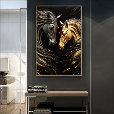 动物 单幅 装饰画 现代简约 卧室背景墙挂画 LED带灯画