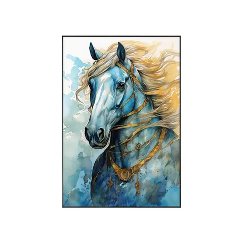 Fine Horse Frameless Canvas Paintings , Living Rooms Porch Bedroom Decorative Murals LED Crystal Diamond Animal Painting