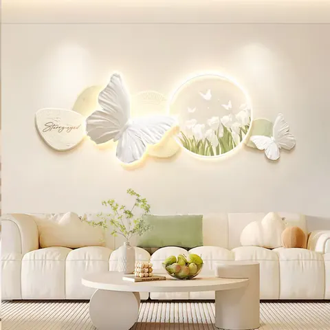 Floral Background Wall Advanced Sense Wall Art Designer Home Decor Wall Art LED Light Painting