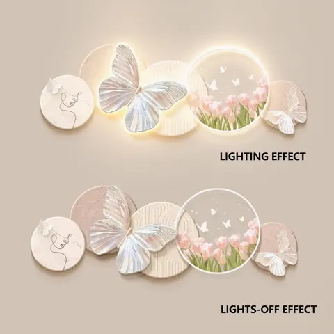 Floral Background Wall Advanced Sense Wall Art Designer Home Decor Wall Art LED Light Painting