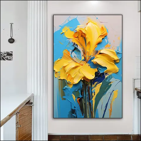 Flower Decorative Painting Modern Porch Texture Semi-hand-painted Living Room Sofa Background Wall Art Home Decor Painting
