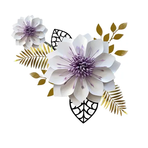 Flowers Nordic Living Room Sofa Background Wall Decoration Modern Simple Dining Room Mural Metal Craft Decoration