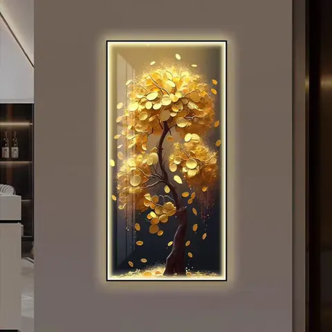 Fortune Tree Light Luxury Entrance Decoration Painting Living Room Corridor Aisle Wall Decor Paintings Office Hall Mural