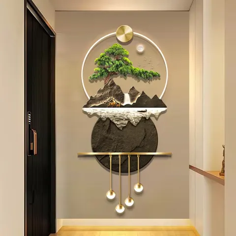 植物 单幅 装饰画 现代简约 客厅背景墙挂画 LED带灯画