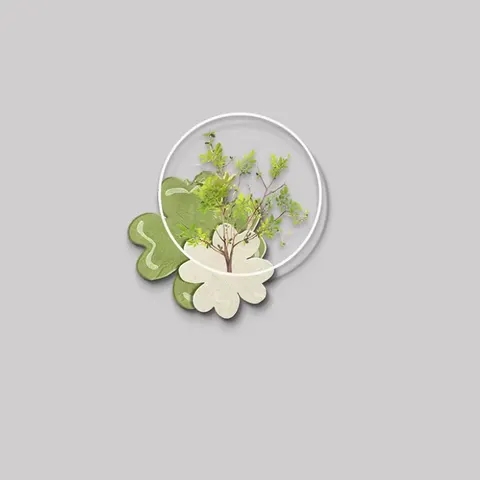 Four Leaf Clover Little Fresh Restaurant Acrylic Crystal Porcelain Wall Art LED Light Painting Home Decor painting