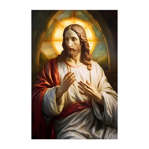 Framed Crystal Painting of the Virgin Mary: Catholic Religious Home Decor Icon