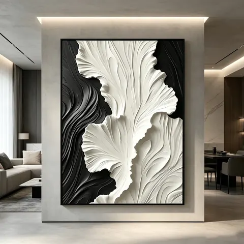 繁花 单幅 装饰画 轻奢风 客厅背景墙挂画 LED带灯画