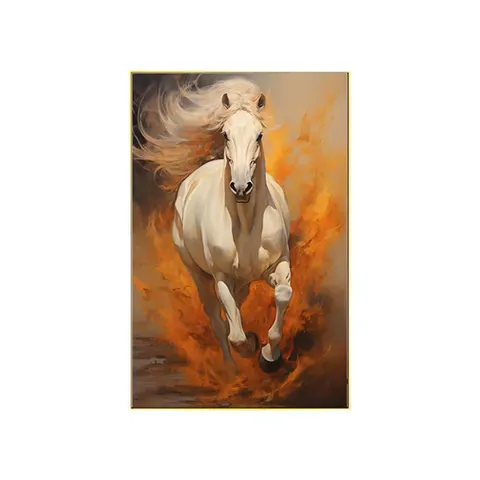 Frameless Canvas Paintings , Living Room Porch Bedroom Decorative Horse Murals LED Crystal Diamond Painting Animal Paintings