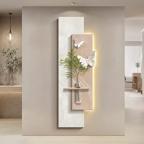 植物 单幅 装饰画 法式风 客厅背景墙挂画 LED带灯画