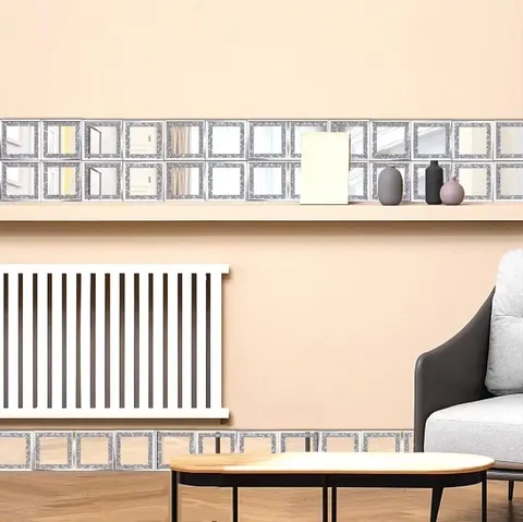 Full Length or Tiles Crystal Crush Full Body Wall Diamond Room Mirror 8PCS Glass Frameless Crush Diamond Mirror Wall Decor 6in