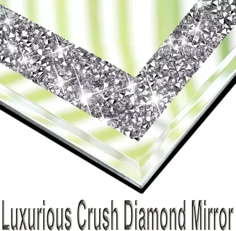 Full Length or Tiles Crystal Crush Full Body Wall Diamond Room Mirror 8PCS Glass Frameless Crush Diamond Mirror Wall Decor 6in