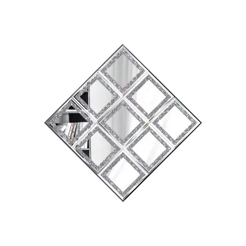Full Length or Tiles Crystal Crush Full Body Wall Diamond Room Mirror 8PCS Glass Frameless Crush Diamond Mirror Wall Decor 6in