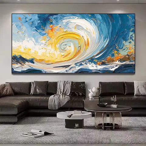 Geometric Abstract Texture Oil Painting Sofa Background Wall Mural Home Decor Painting