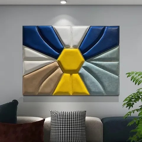 抽象 单幅 装饰画 现代简约 客厅背景墙挂画 手工皮雕