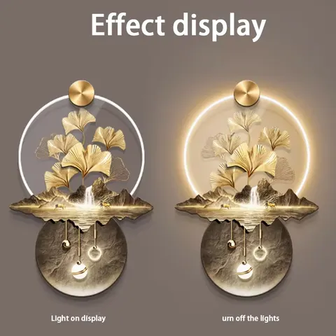 Ginkgo Leaf Entrance Porch Decorative Painting High-grade Atmosphere Corridor Living Room Three-dimensional Led Wall Art Decor