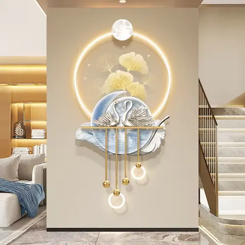 银杏 单幅 装饰画 现代简约 客厅背景墙挂画 LED带灯画