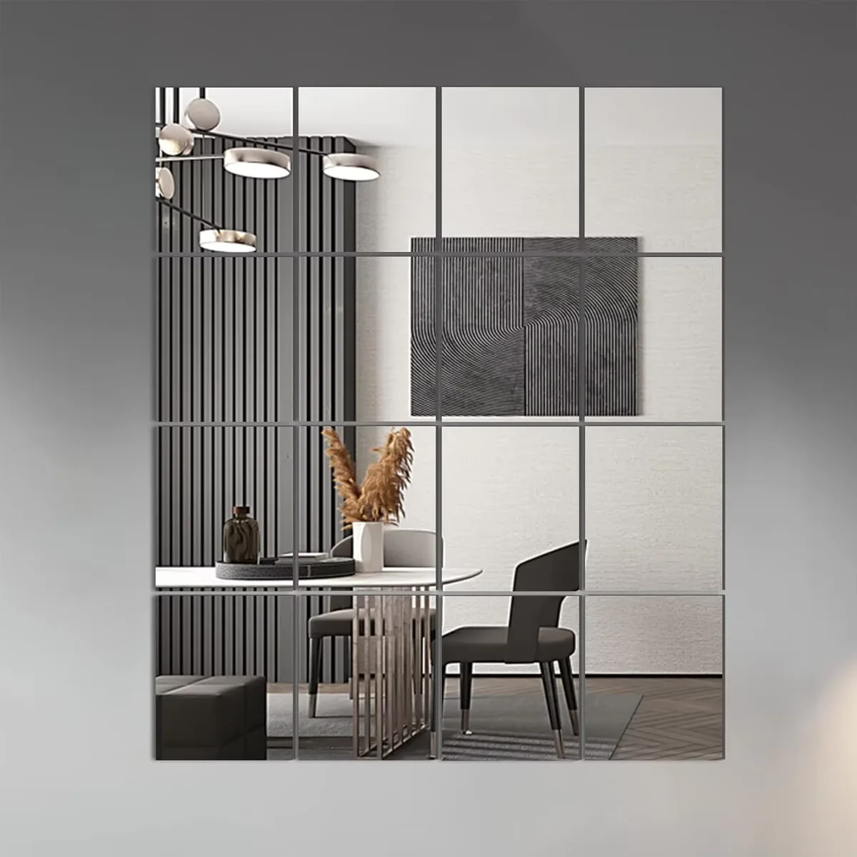 Glass Fulllength Wall and Bedroom Mirror Brick Home Gym Mirror Wall Splicing Bathroom and Room Mirror