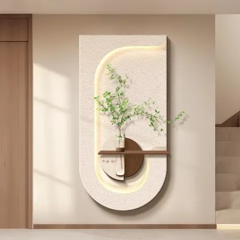 Glowed LED Painting Hydroponic Green Plant Mural Creativity Sandstone Entrance Hall Art Decor Painting