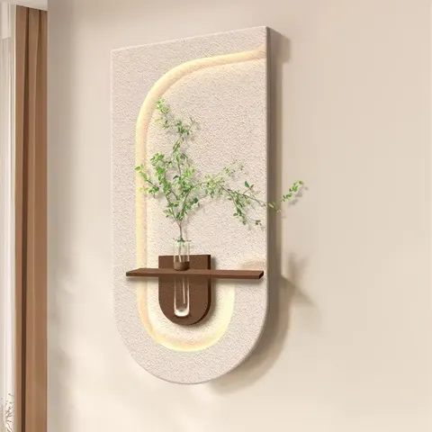 Glowed LED Painting Hydroponic Green Plant Mural Creativity Sandstone Entrance Hall Art Decor Painting