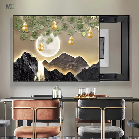 Gourd New Chinese Electric Box Cover Dining Room to Block Electric Meter Box Porch Living Room Home Decor Paintings