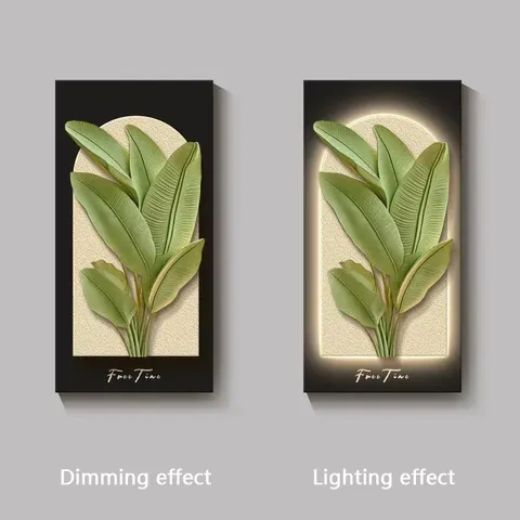 Green Plants Entrance Hall Art Decorative Painting Living Room Corridor Sandstone LED Decorative Painting