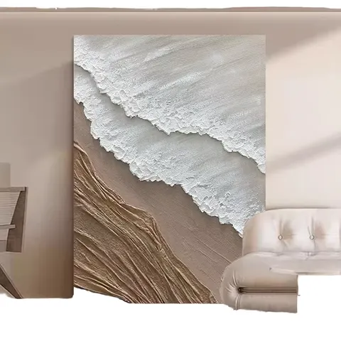 Half-hand-drawn Hanging Painting Living Room Sofa Background Wall Home Decoration Painting Abstract Texture Floor Mural
