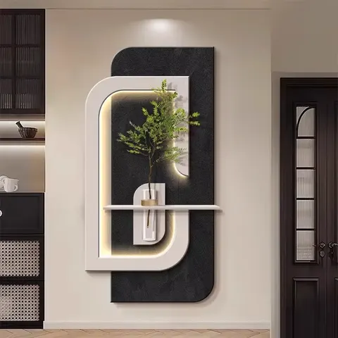 Hall Art Decor Painting Hydroponic Green Plants High-end Personality Abstract Wall Painting Corridor Sandstone Led Painting