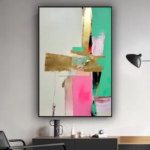Hallway Texture Living Room Abstract Brown Wall Decor Paintings Geometric Dining Room Wall Crystal Porcelain Painting